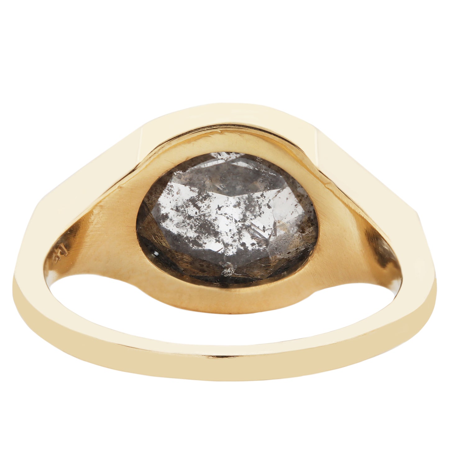 Speckled Diamond Oval Signet Ring