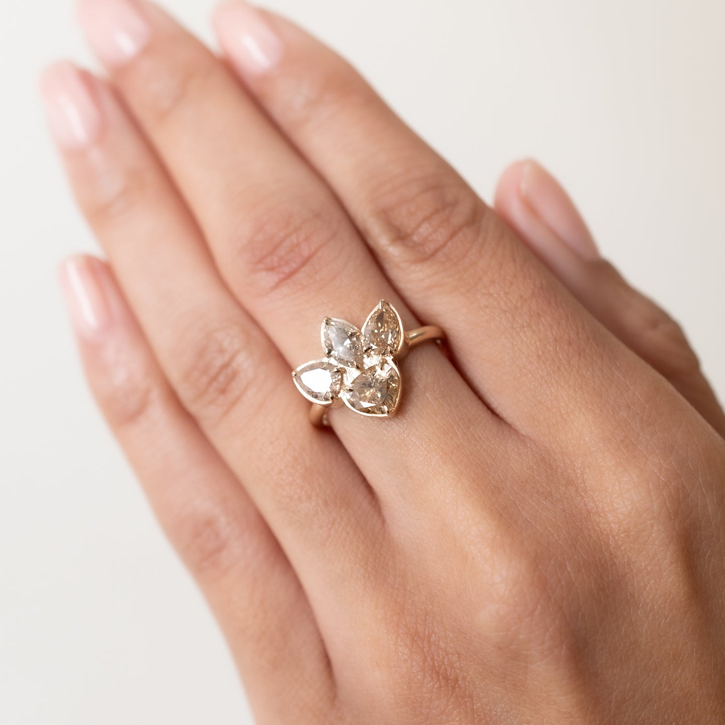 Champagne Diamond Lotus Ring