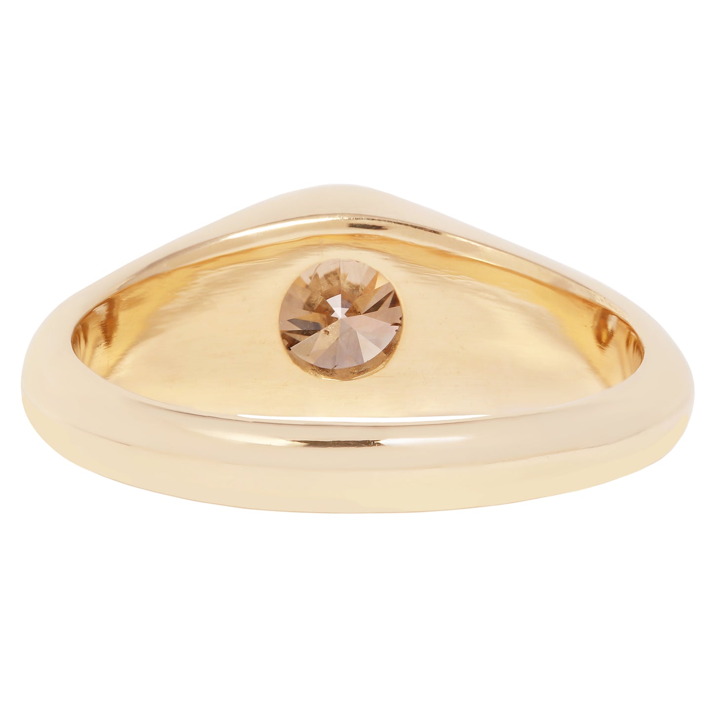Lauren Wolf - Gold ring with a central gemstone on a white background