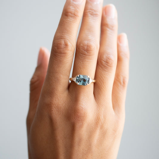Empress Teal Sapphire & Diamond Ring