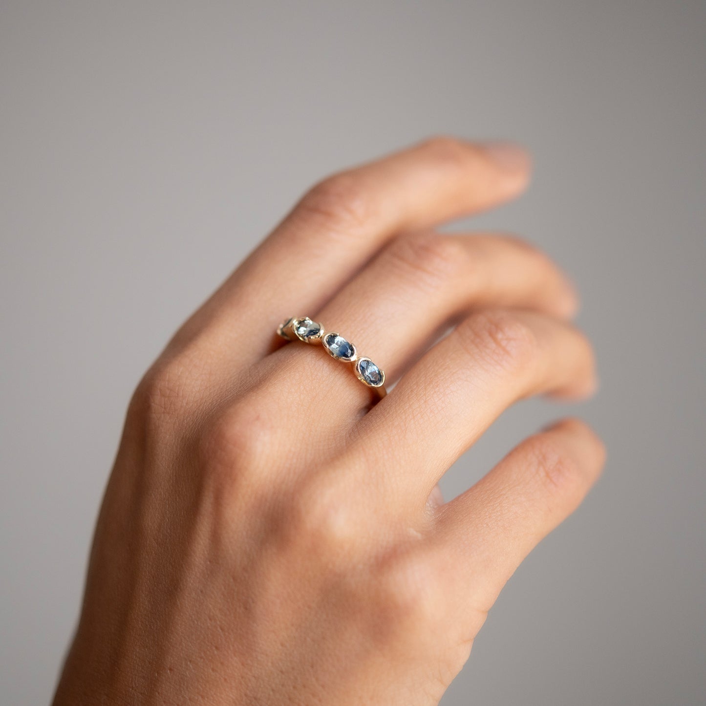 The Bi Color Inline Sapphire Ring