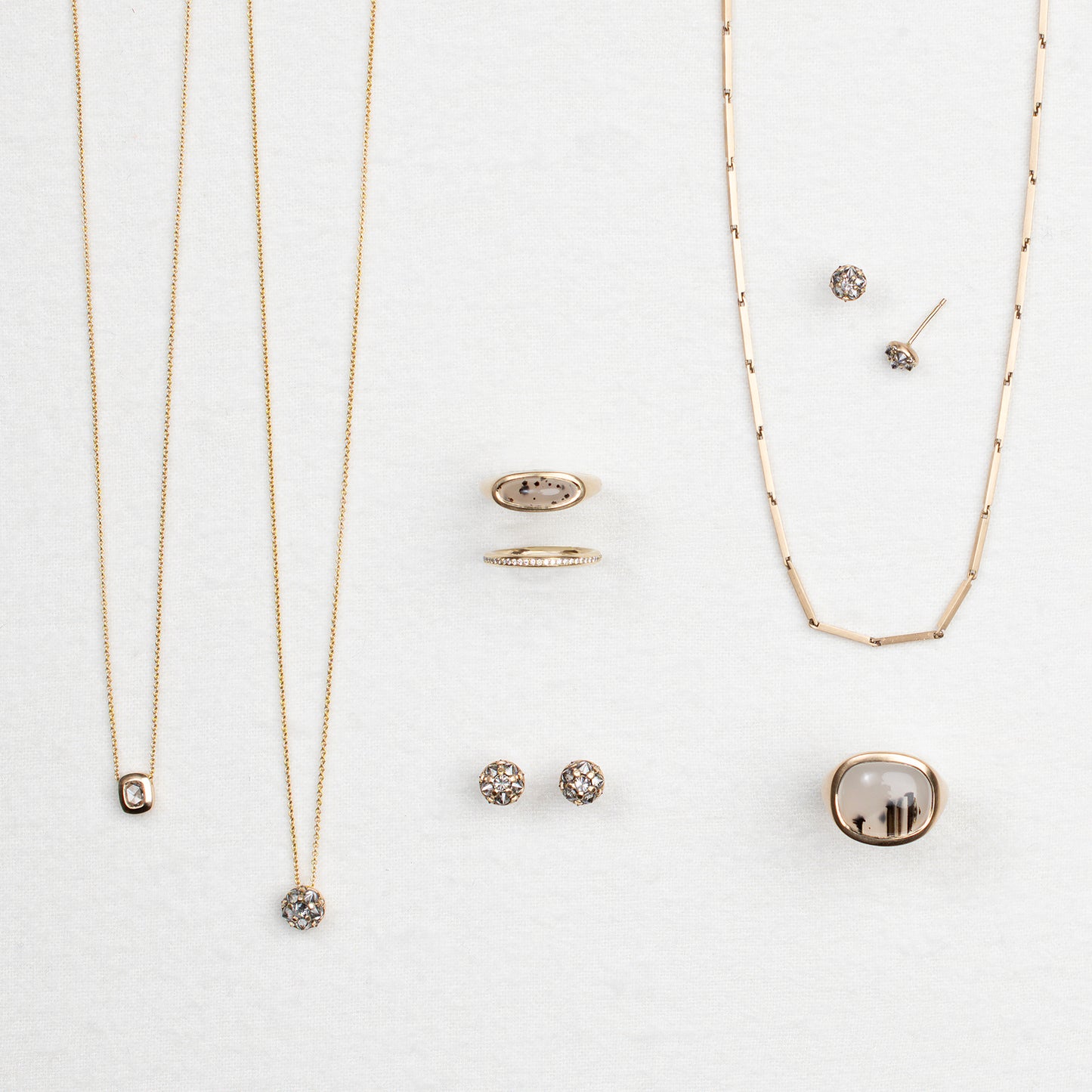 Single Diamond Block Necklace