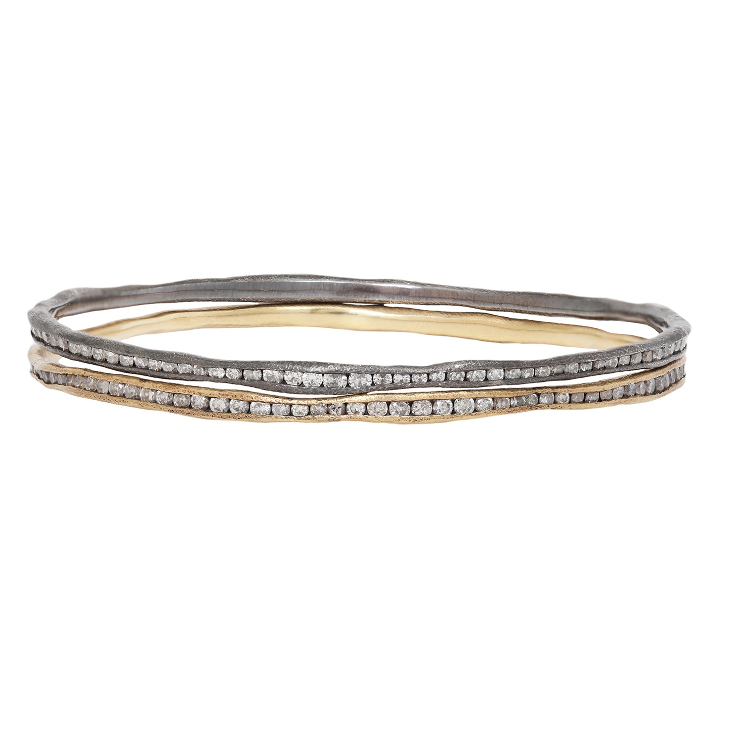 Silver & Diamond Fissure Bangle