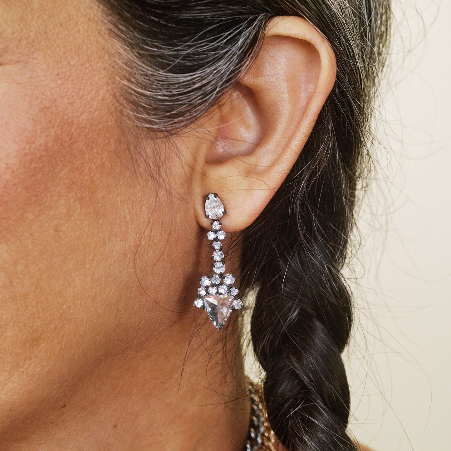 Diamond Cluster Arrow Earrings