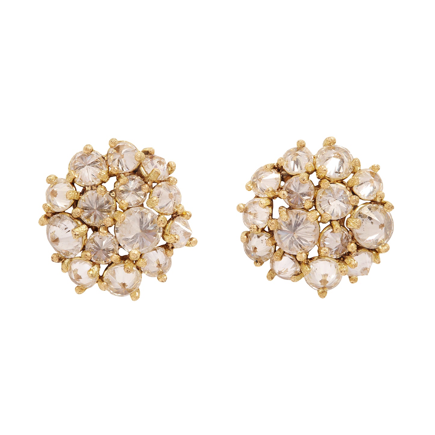 Golden Floral Cluster Studs