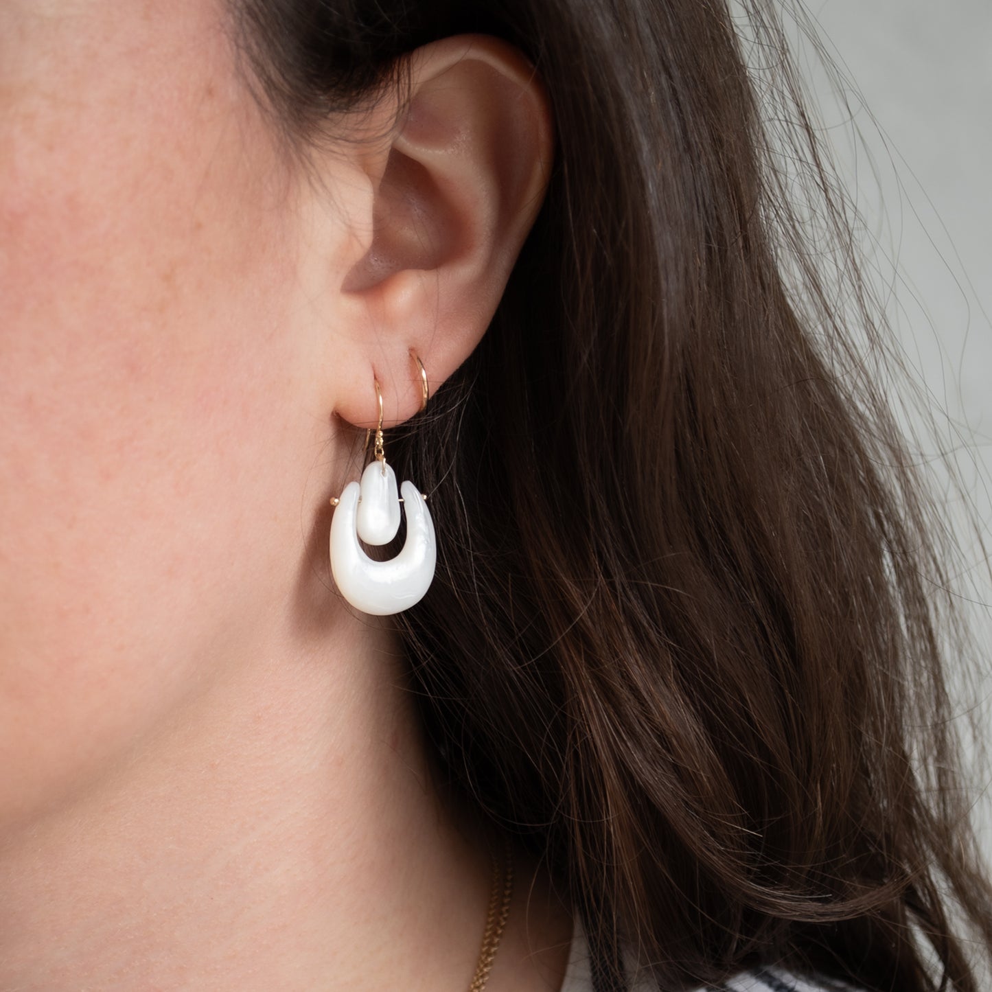 Small Mother of Pearl O'Keefe Earrings