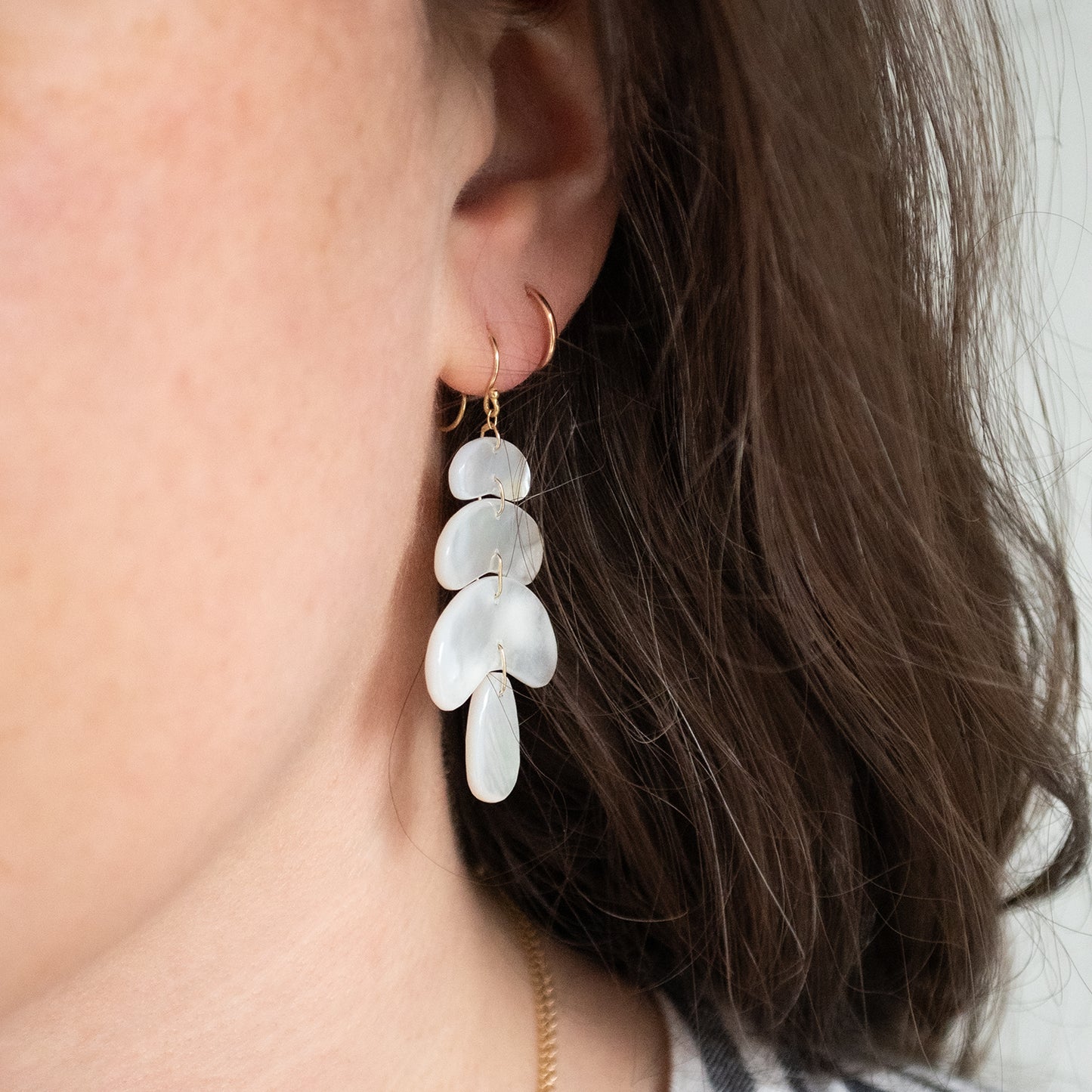 Small Mother of Pearl Totem Earrings