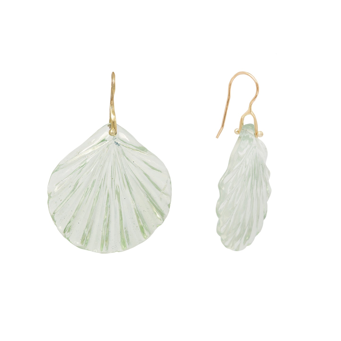 Green Amethyst Stone Fan Earring