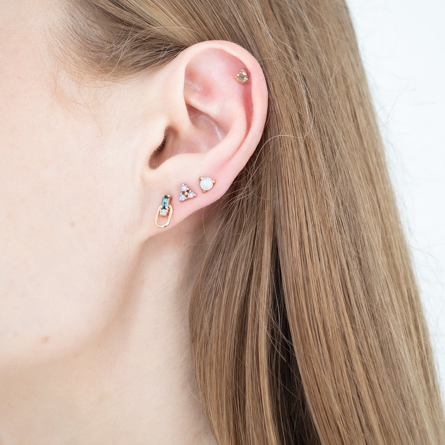 Tri Opal Studs