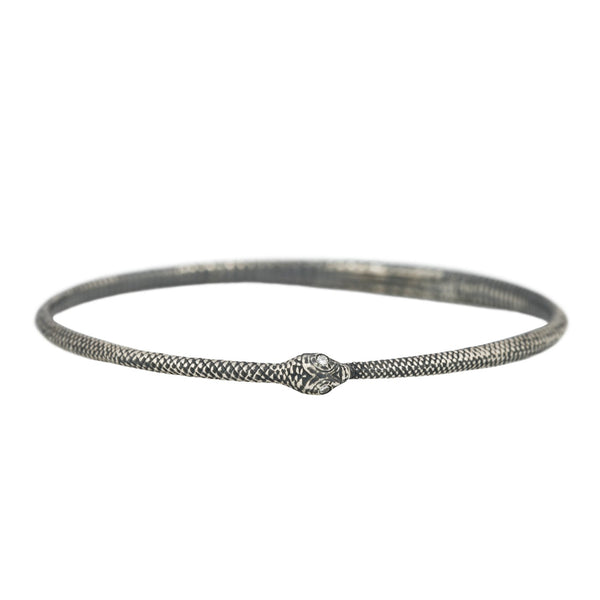 Anthony Lent Silver Ouroboros Bangle