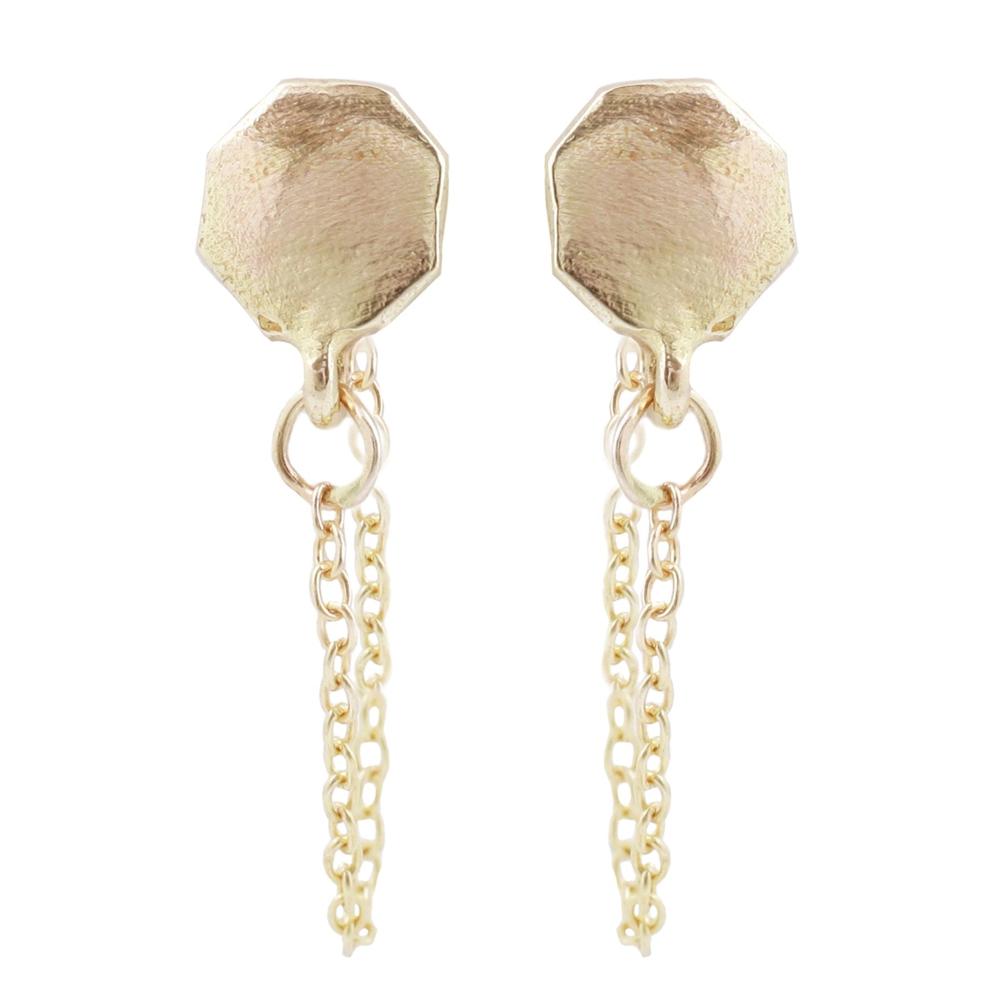 Lauren Wolf Gold Octagon Ear Chain Earrings