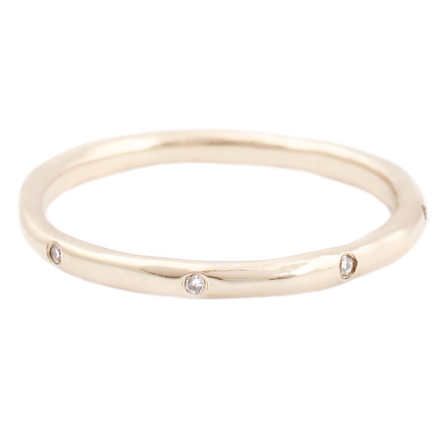 Eight White Diamond Band In Yellow Gold