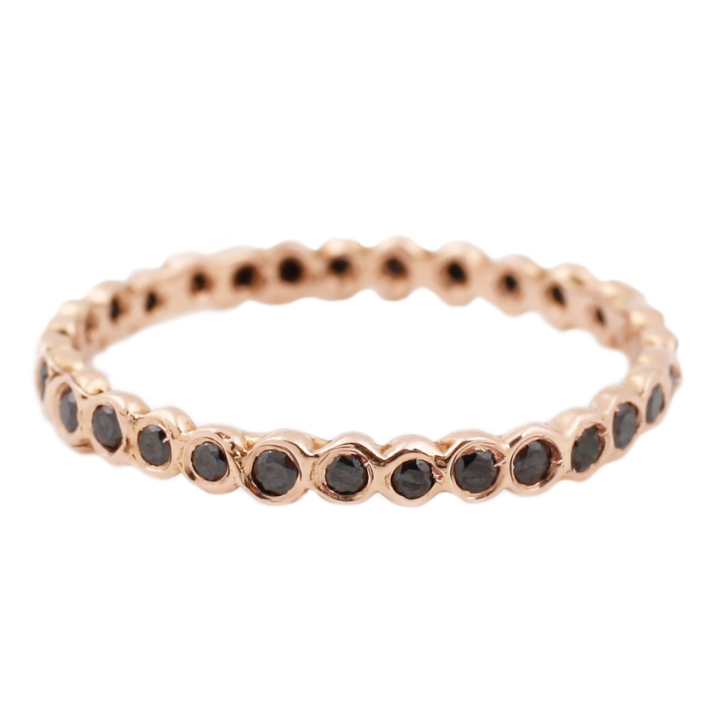 Satomi Kawakita Circle Black Diamond Eternity in Rose Gold