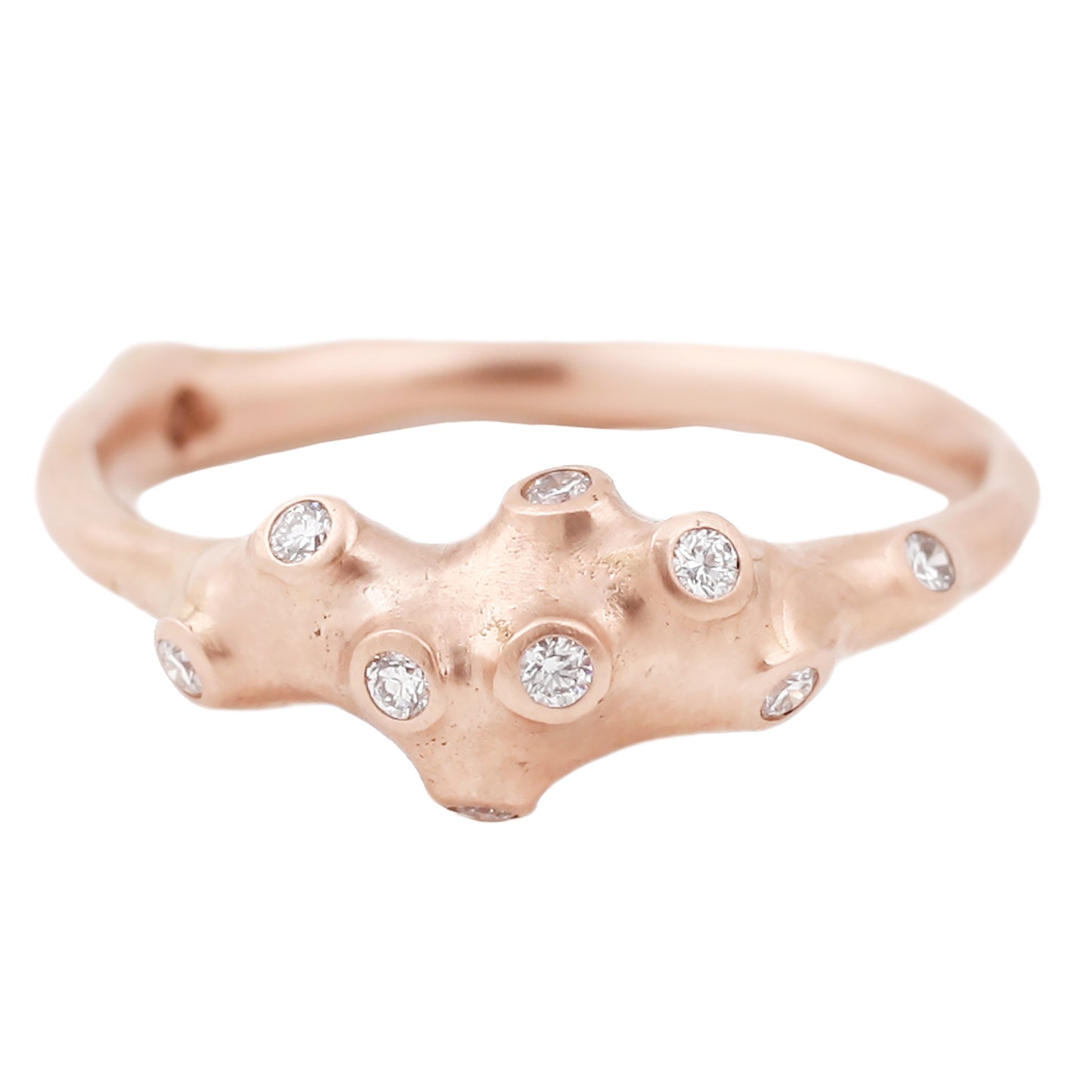 Johnny Ninos Rose Gold and White Diamond Barnacle Ring