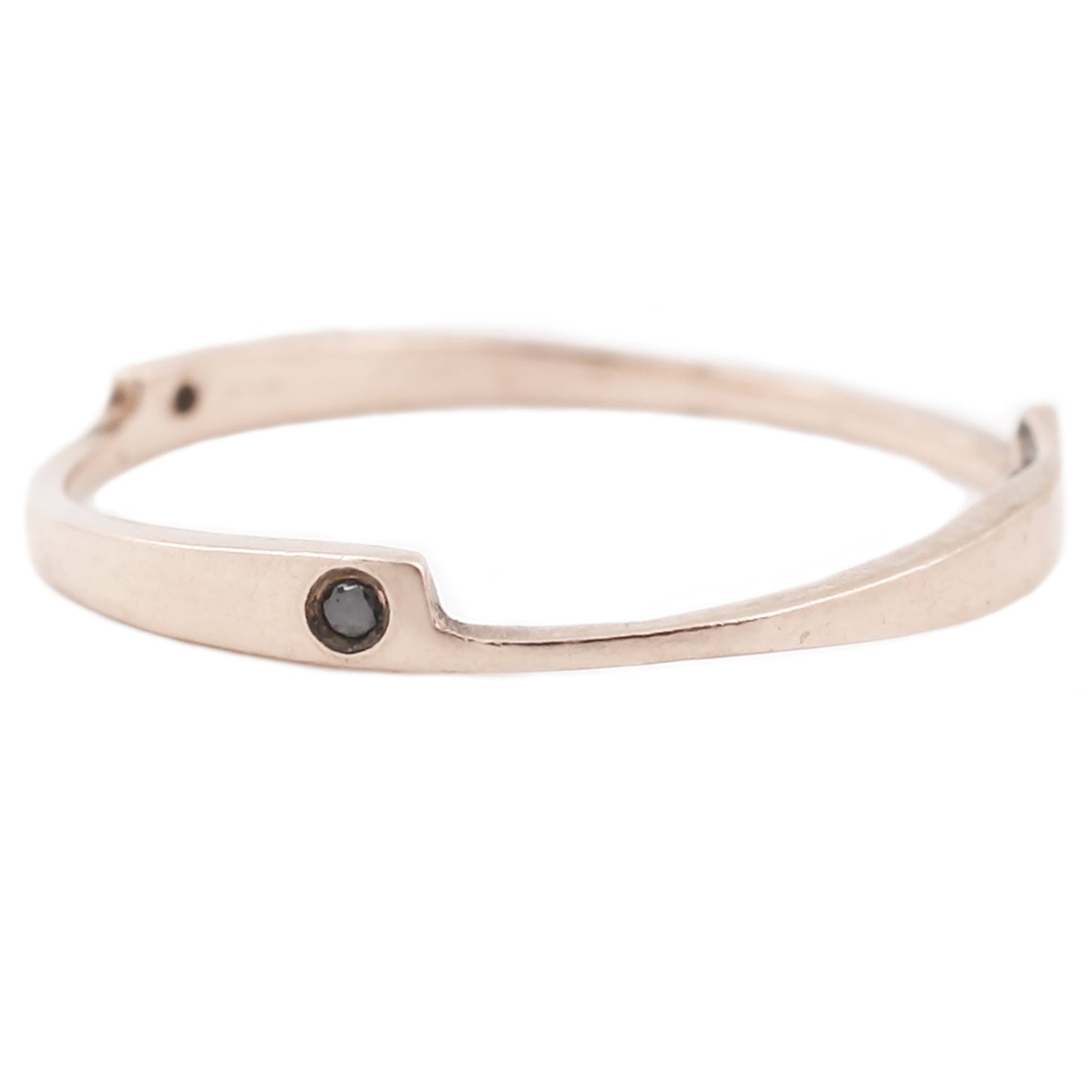 Rose Gold Razor Black Diamond Ring