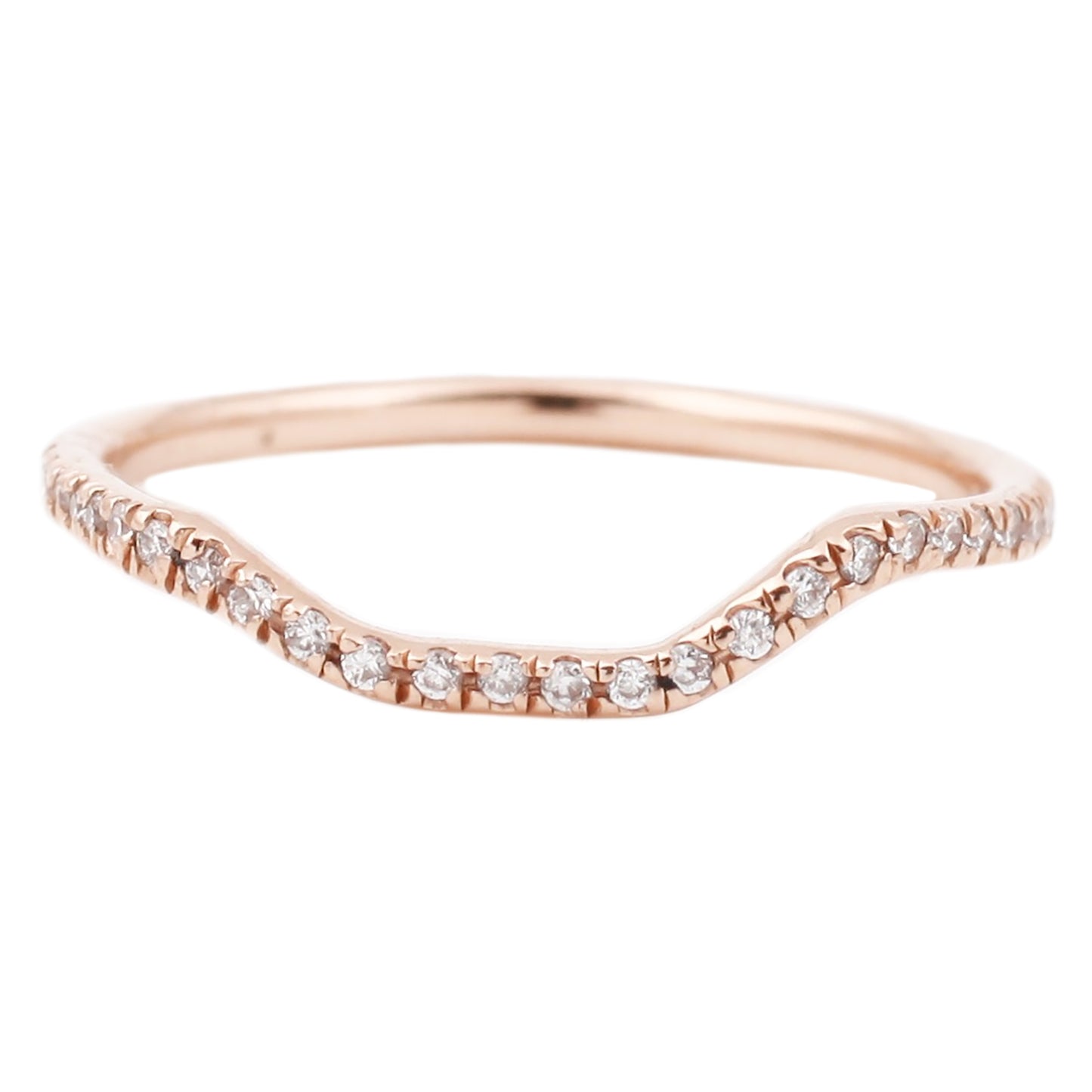 Lauren Wolf Rose Gold White Diamond Half Eternity Nesting Band