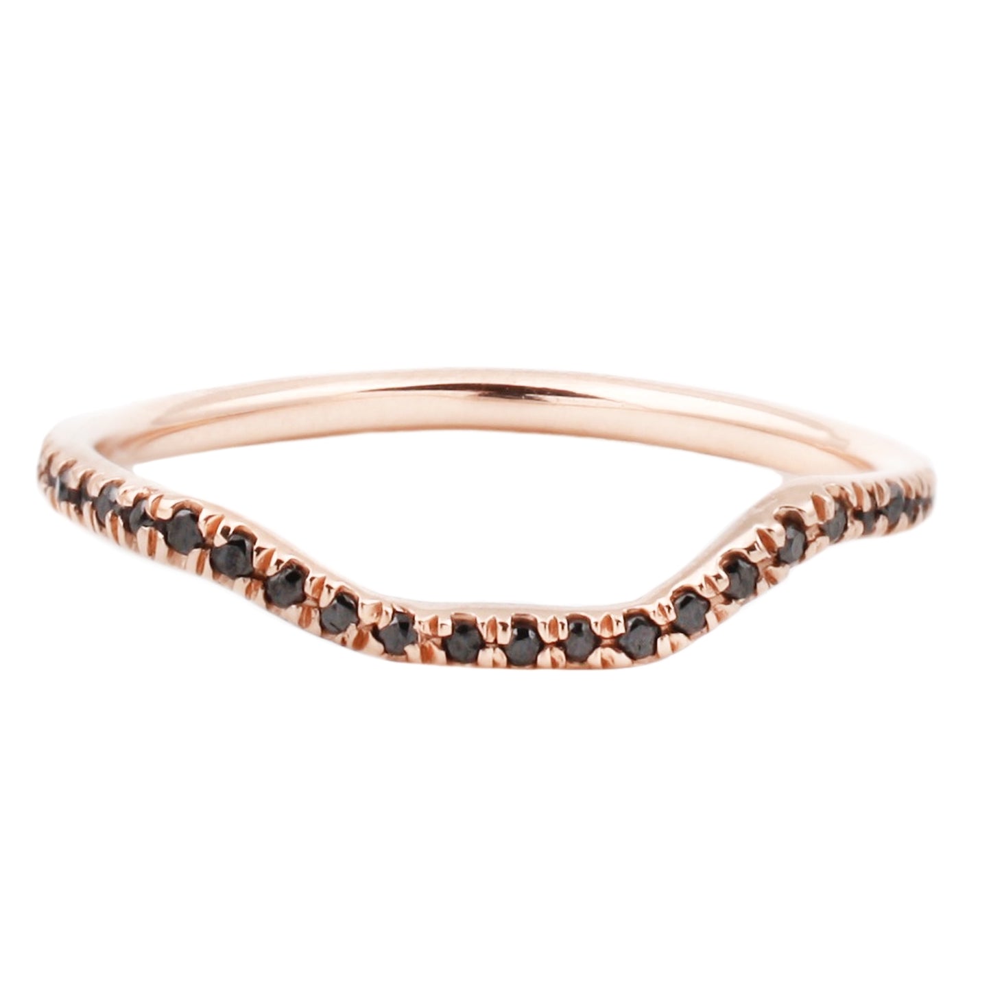 Lauren Wolf Rose Gold Eternity Nesting Band Black Diamond