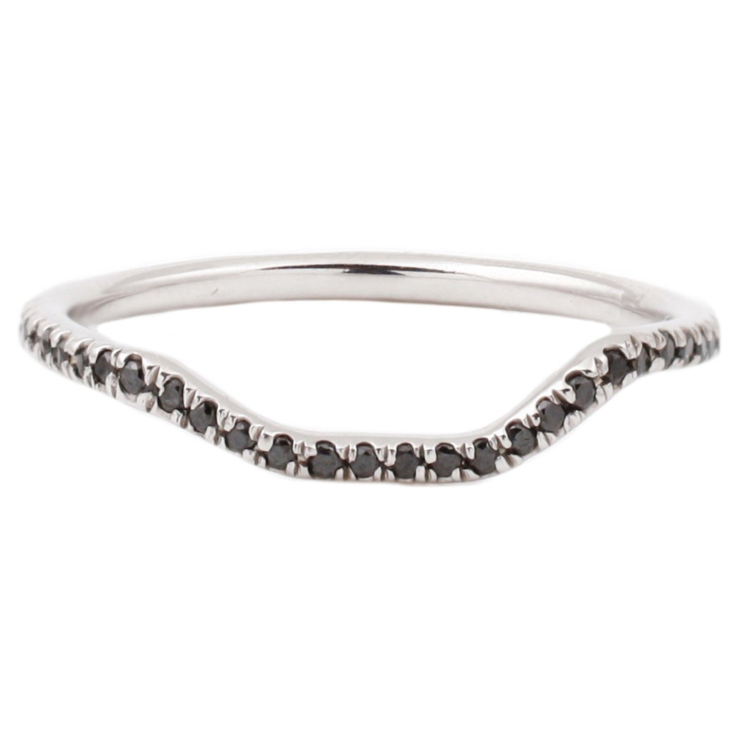 Lauren Wolf White Gold Black Diamond Half Eternity Nesting Band