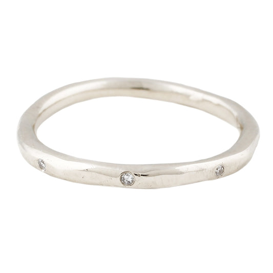 Eight White Diamond Band In White Gold