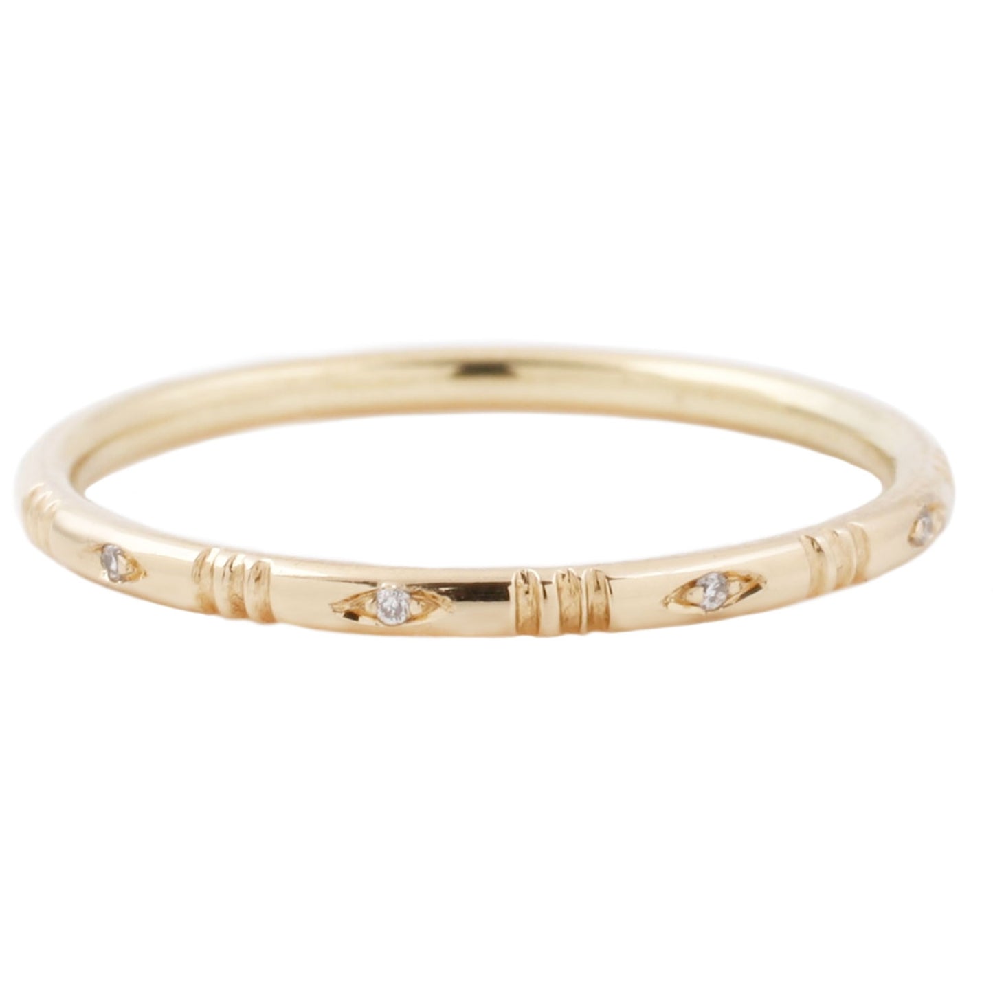 Katrina LaPenne Diamond Line Band Yellow Gold