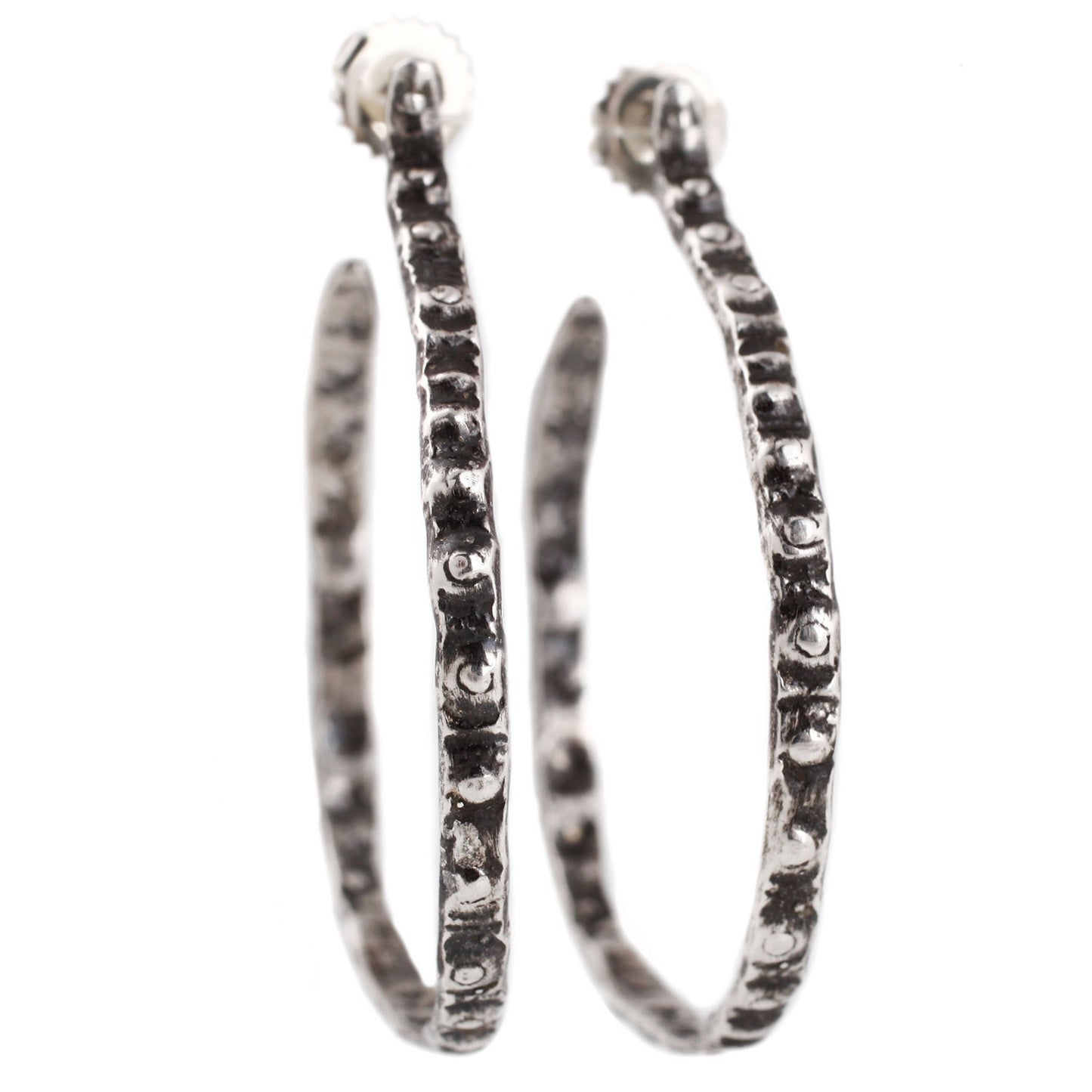 Lauren Wolf Thin Silver Urchin Hoops