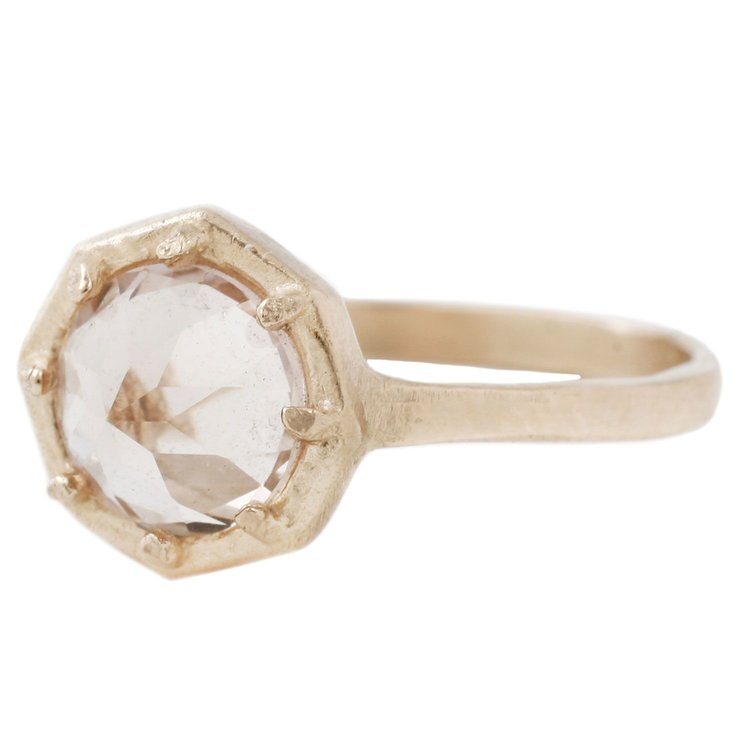 Champagne Quartz Gold Ring