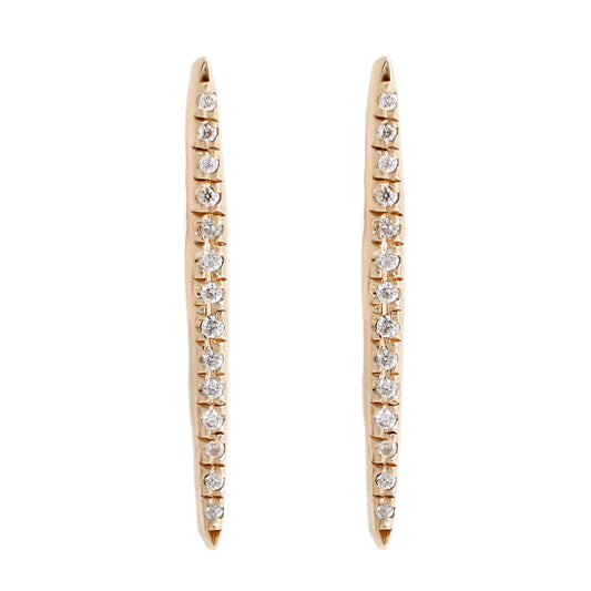 Adeline Gold Pavé Stick Stud Earrings with White Diamonds