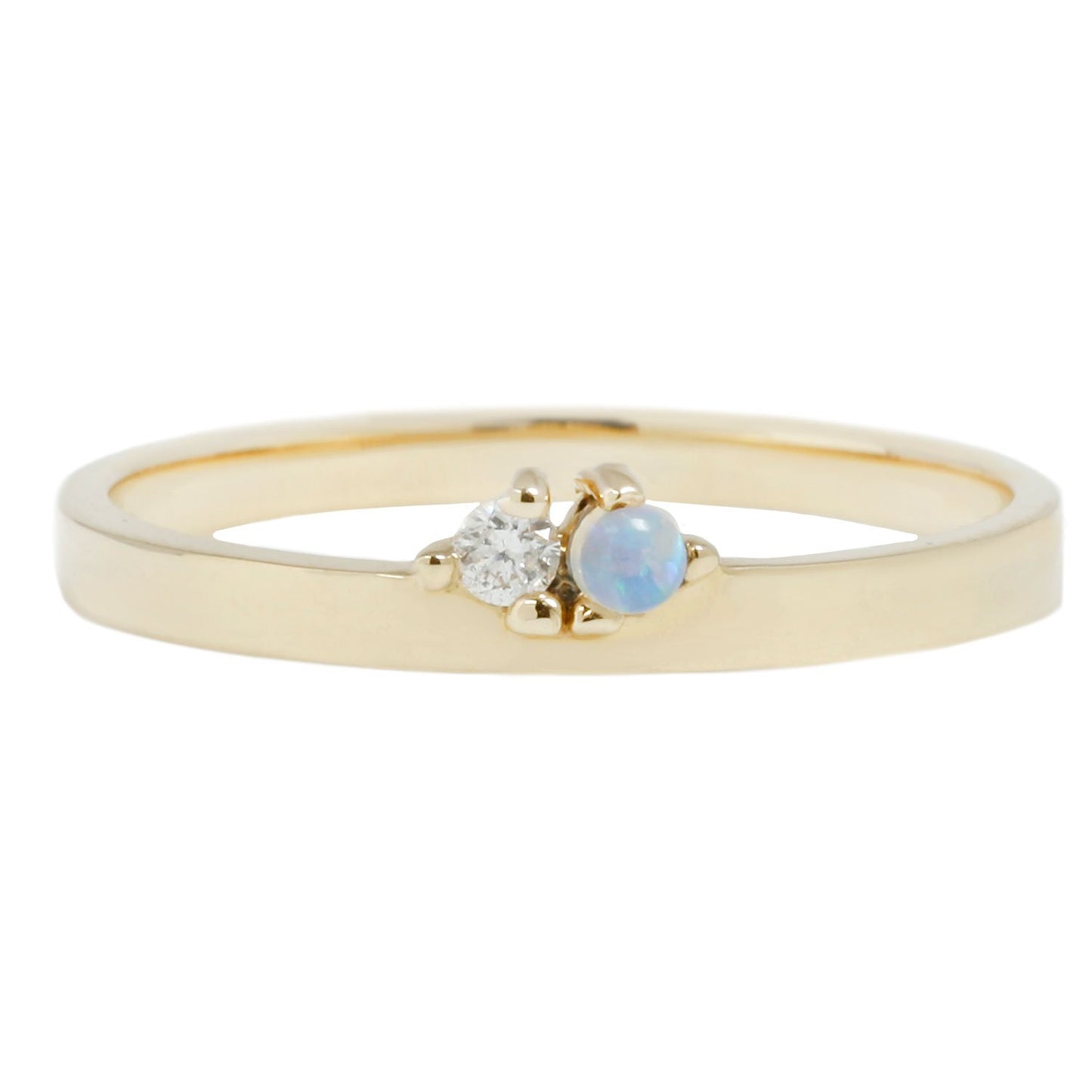 Wwake Overton Band Opal Diamond Gold