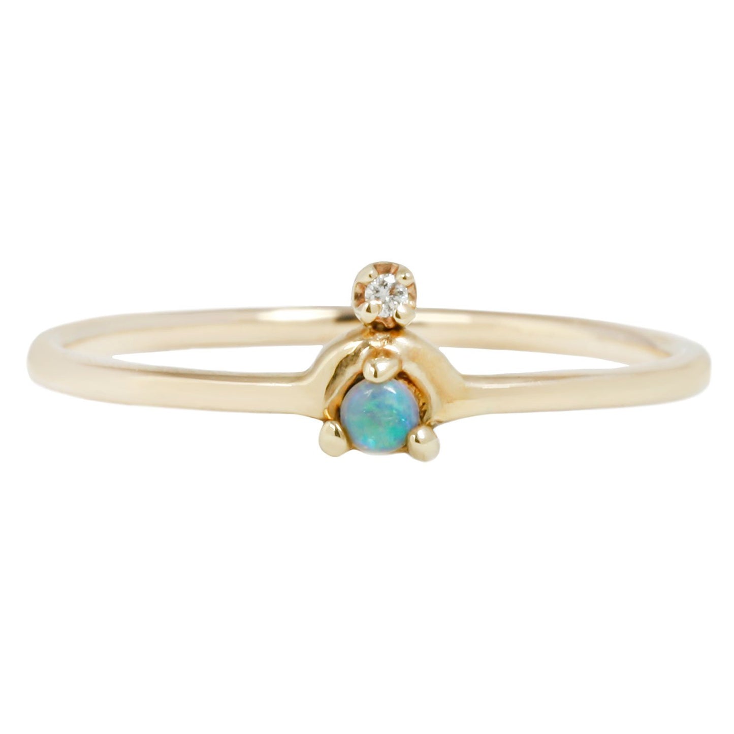 Wwake Mini Nestled Ring Opal Diamond Gold