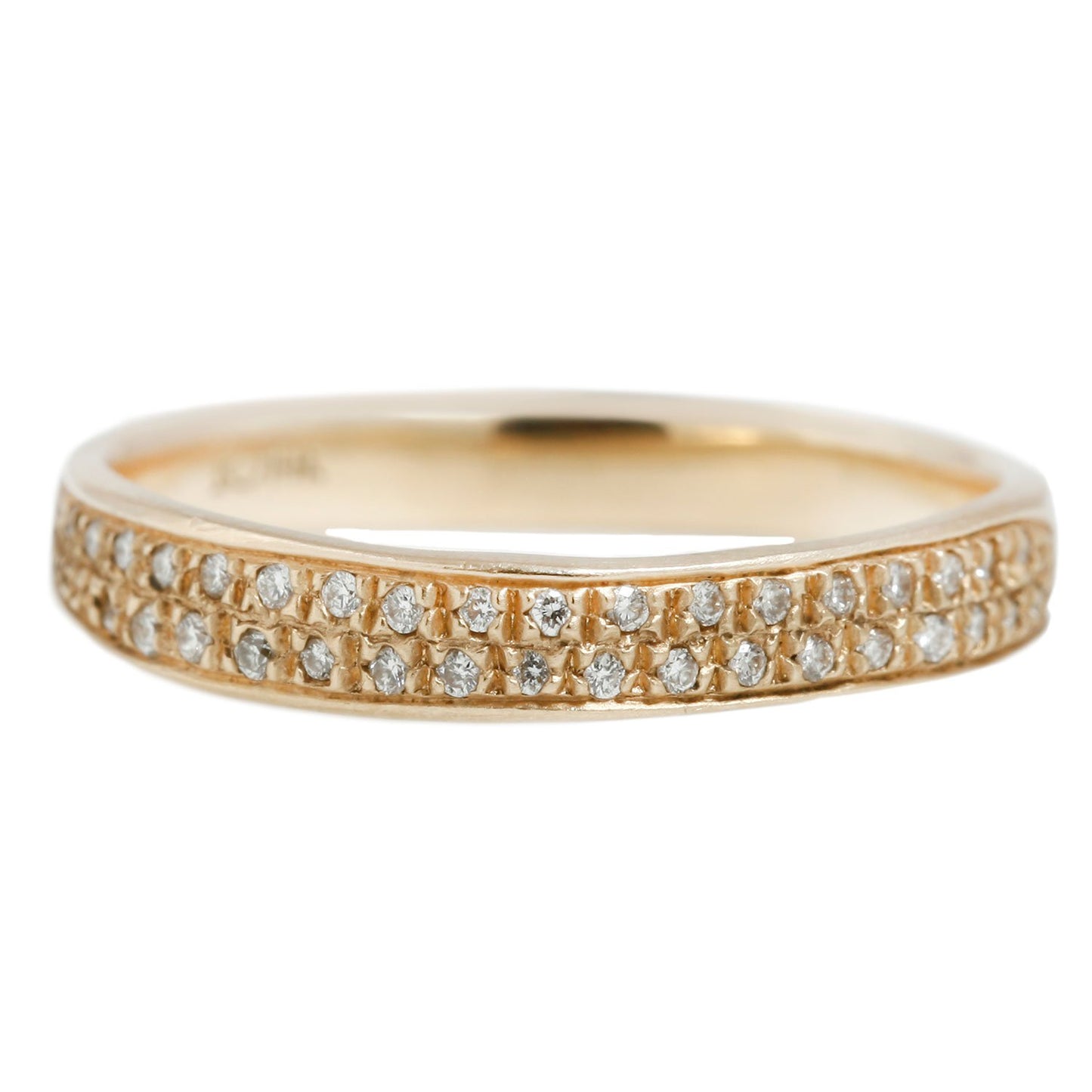 Rebecca Overmann Double Row Eternity Band Yellow Gold White Diamond