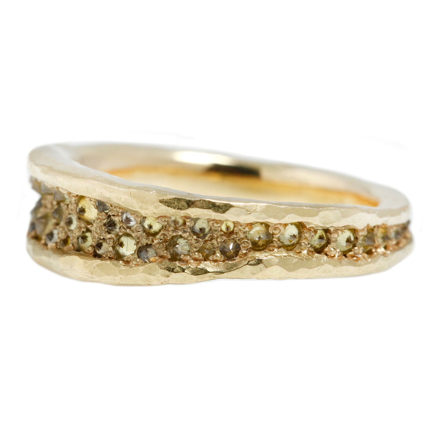 Yellow Diamond Concave Ring