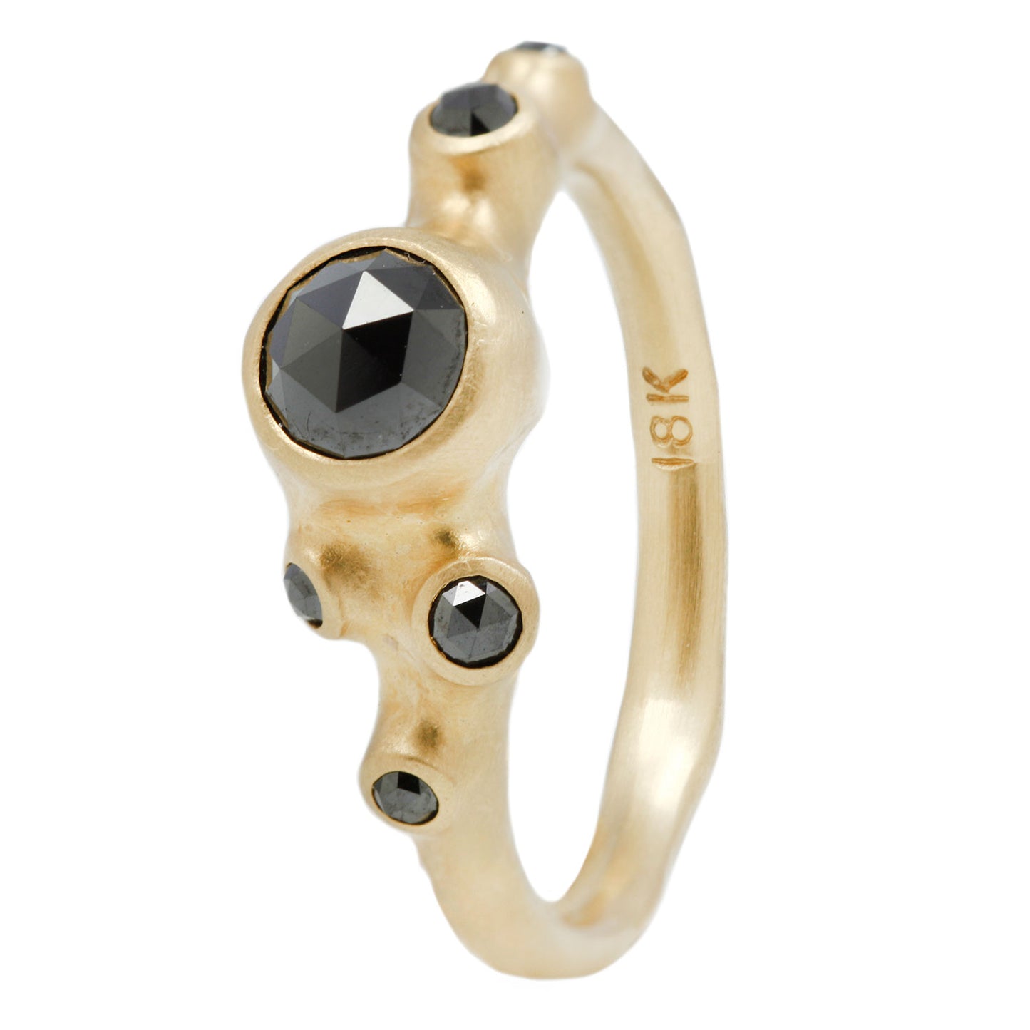 Six Barnacle Black Diamond Ring