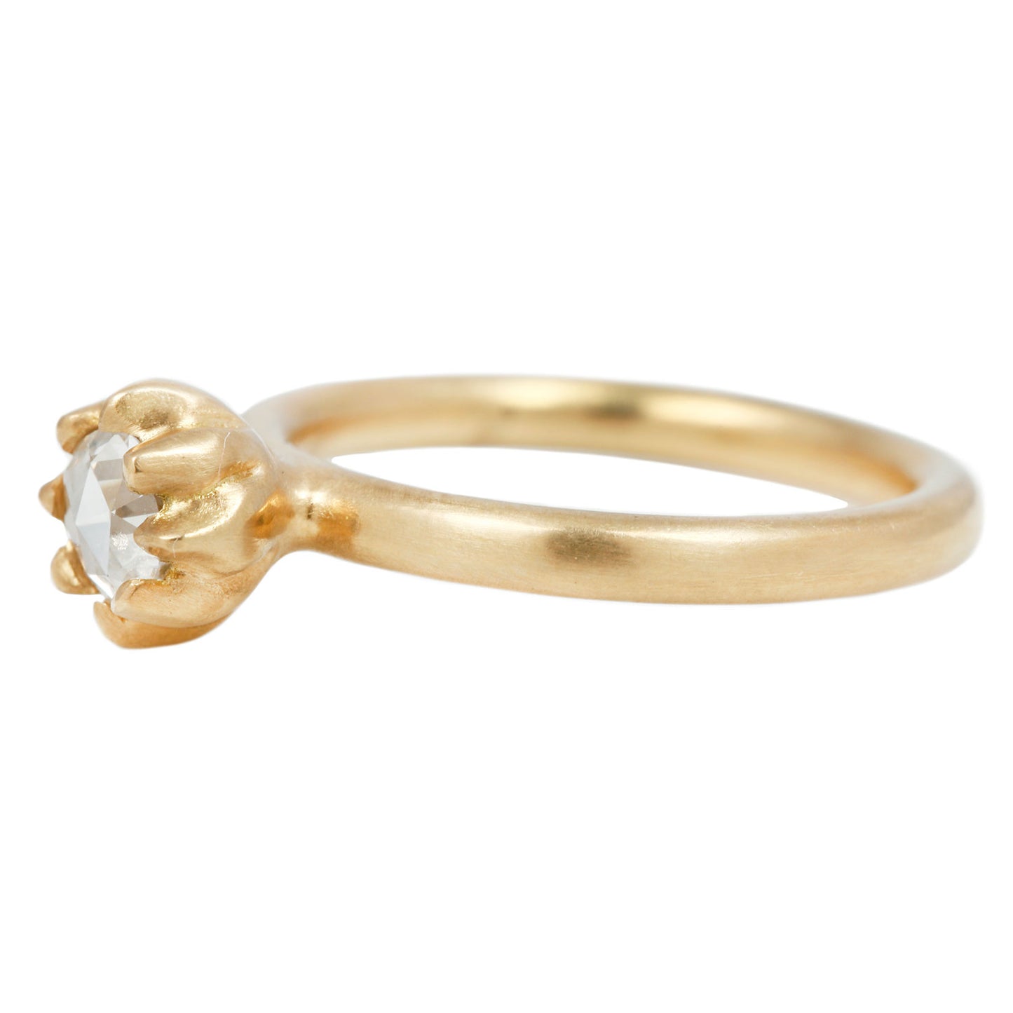 Diamond Solitaire Fleur Ring