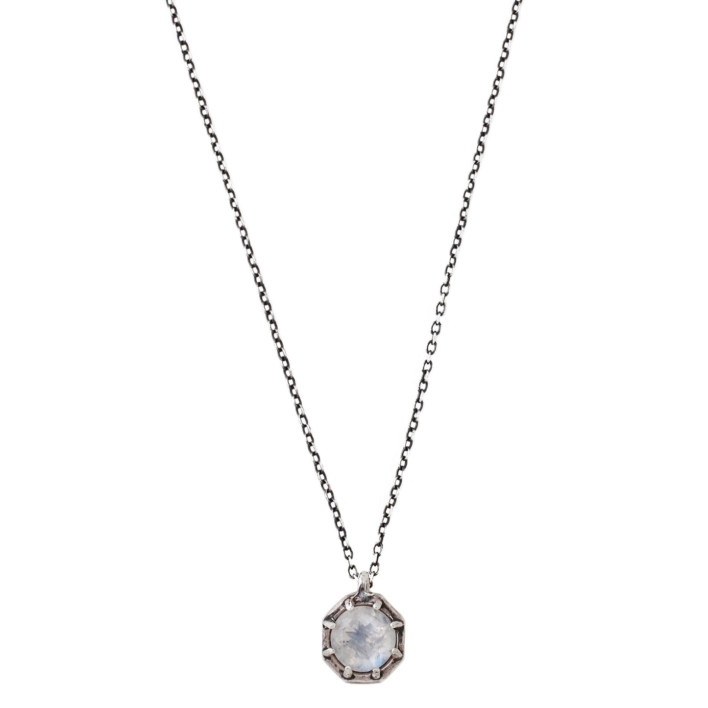 Lauren Wolf Jewelry Rainbow Moonstone Necklace in Silver