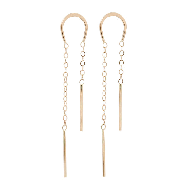 Melissa Joy Manning Horseshoe Chain Threader Earrings