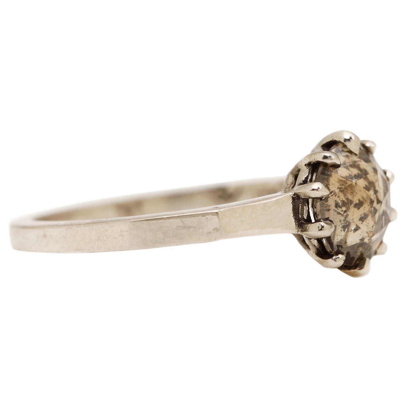 Smoke Diamond Solitaire Ring