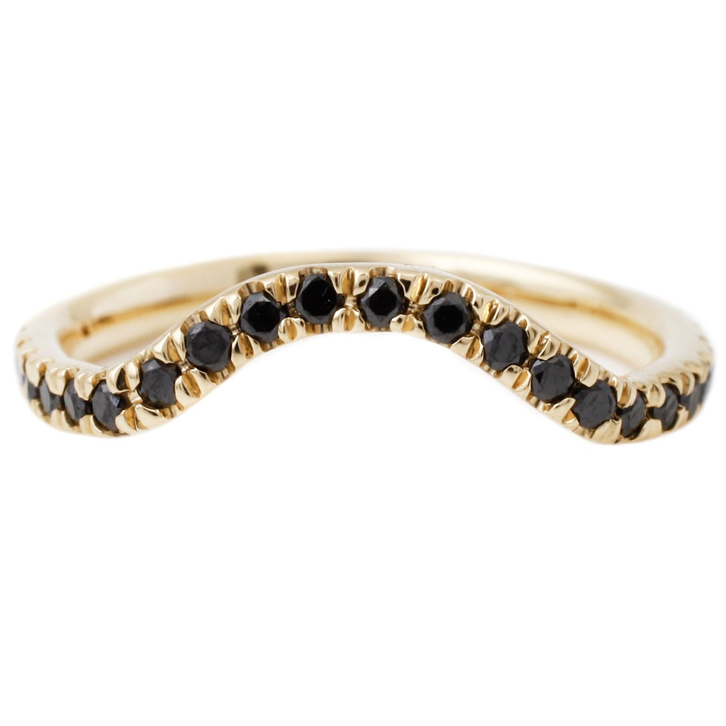 Lauren Wolf Yellow Gold Black Diamond Nesting Band