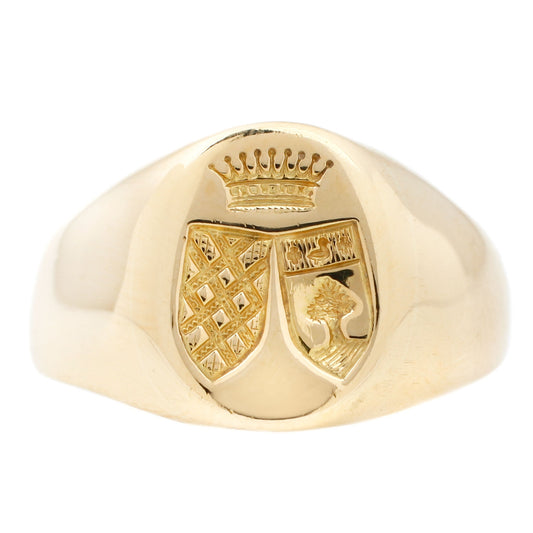 Double Shield Signet Ring