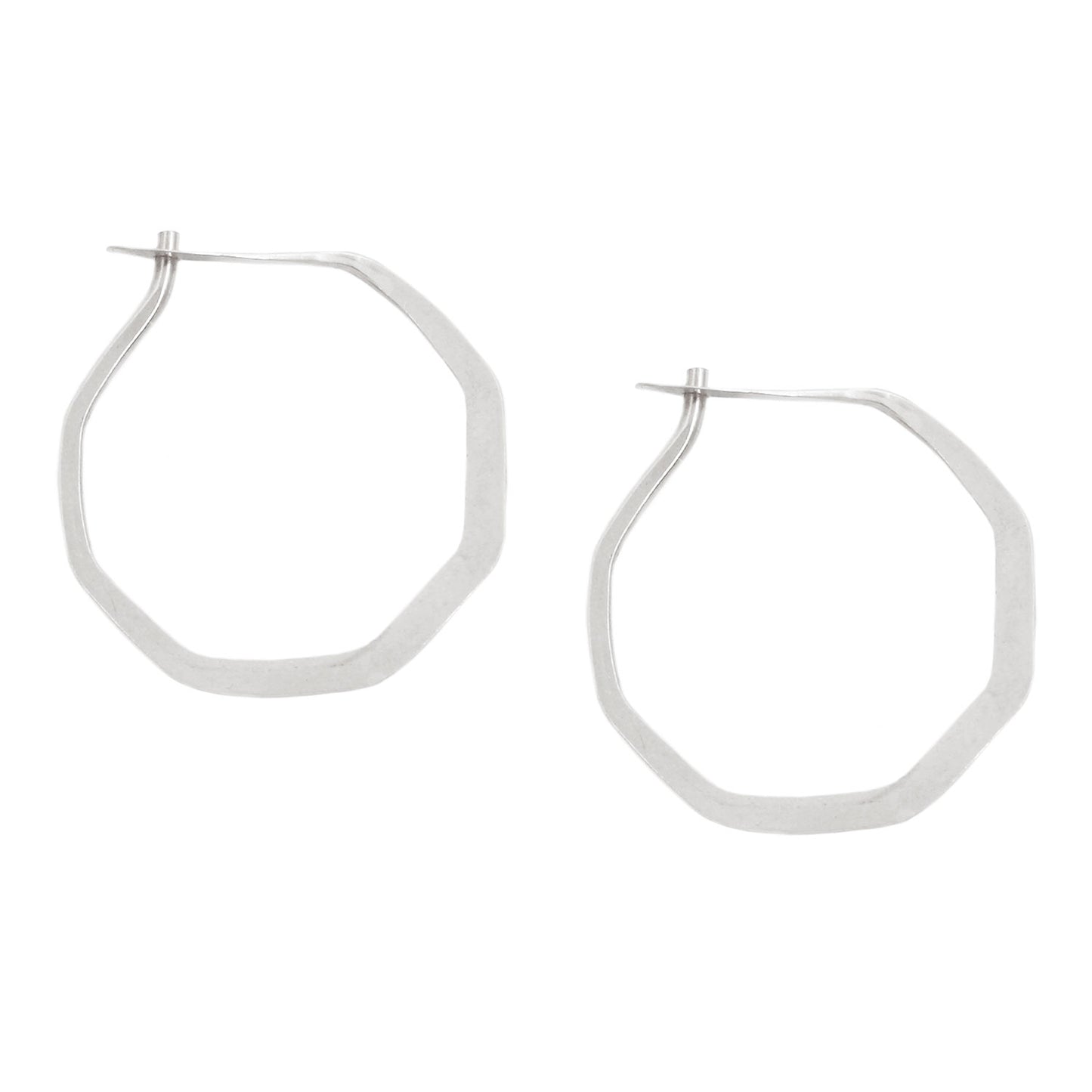 Melissa Joy Manning Silver Octagon Hoop Earrings