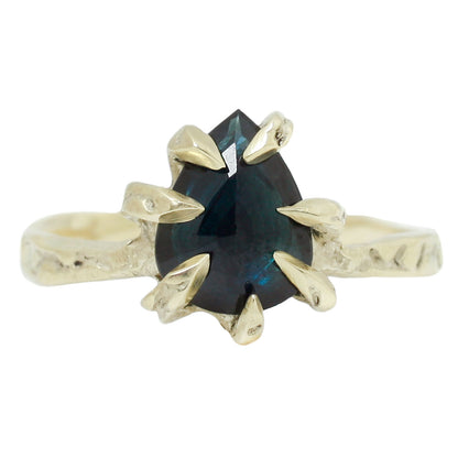 Lauren Wolf Green Gold Sapphire Stingray Claw Ring