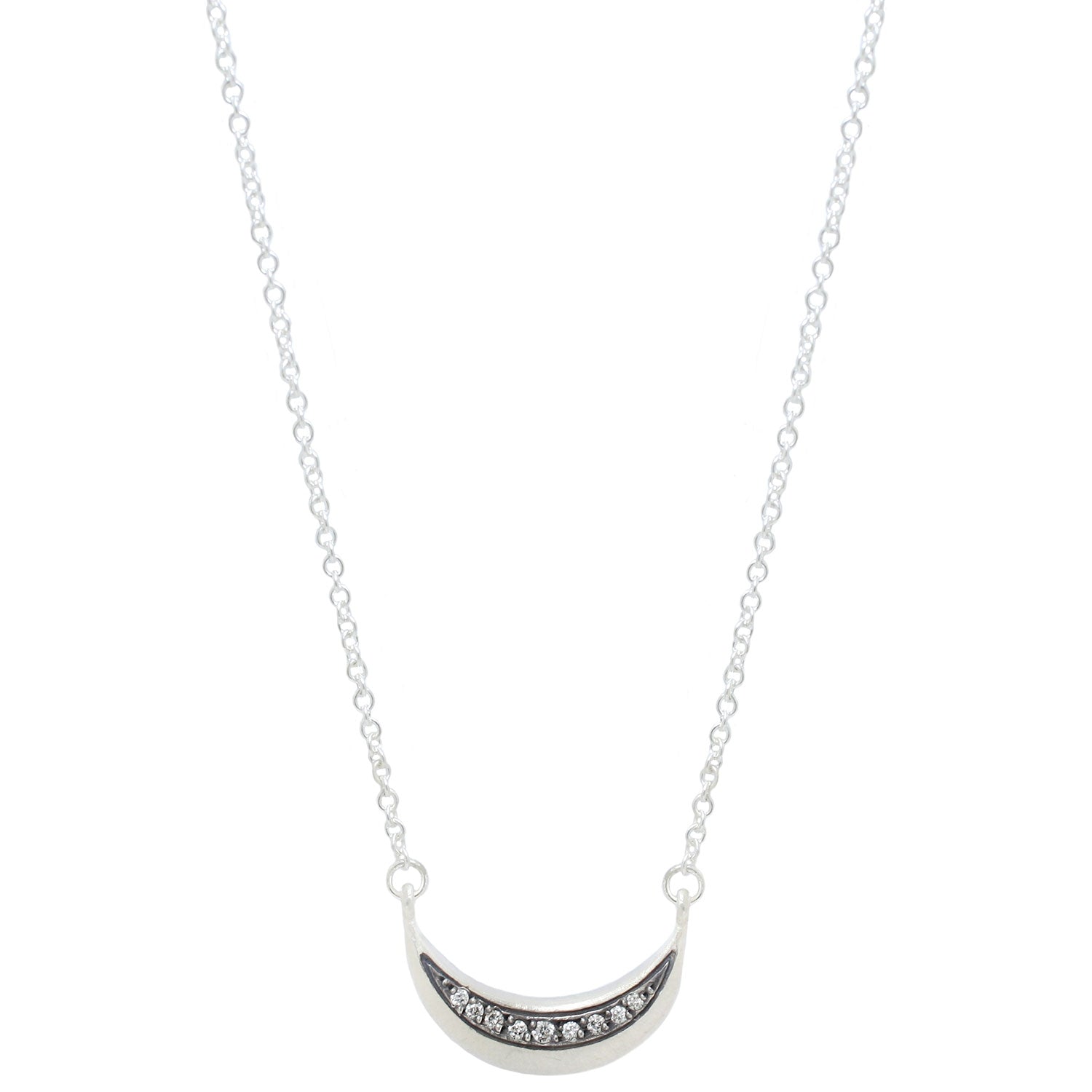 Sarah Swell Silver La Lune Diamond Necklace