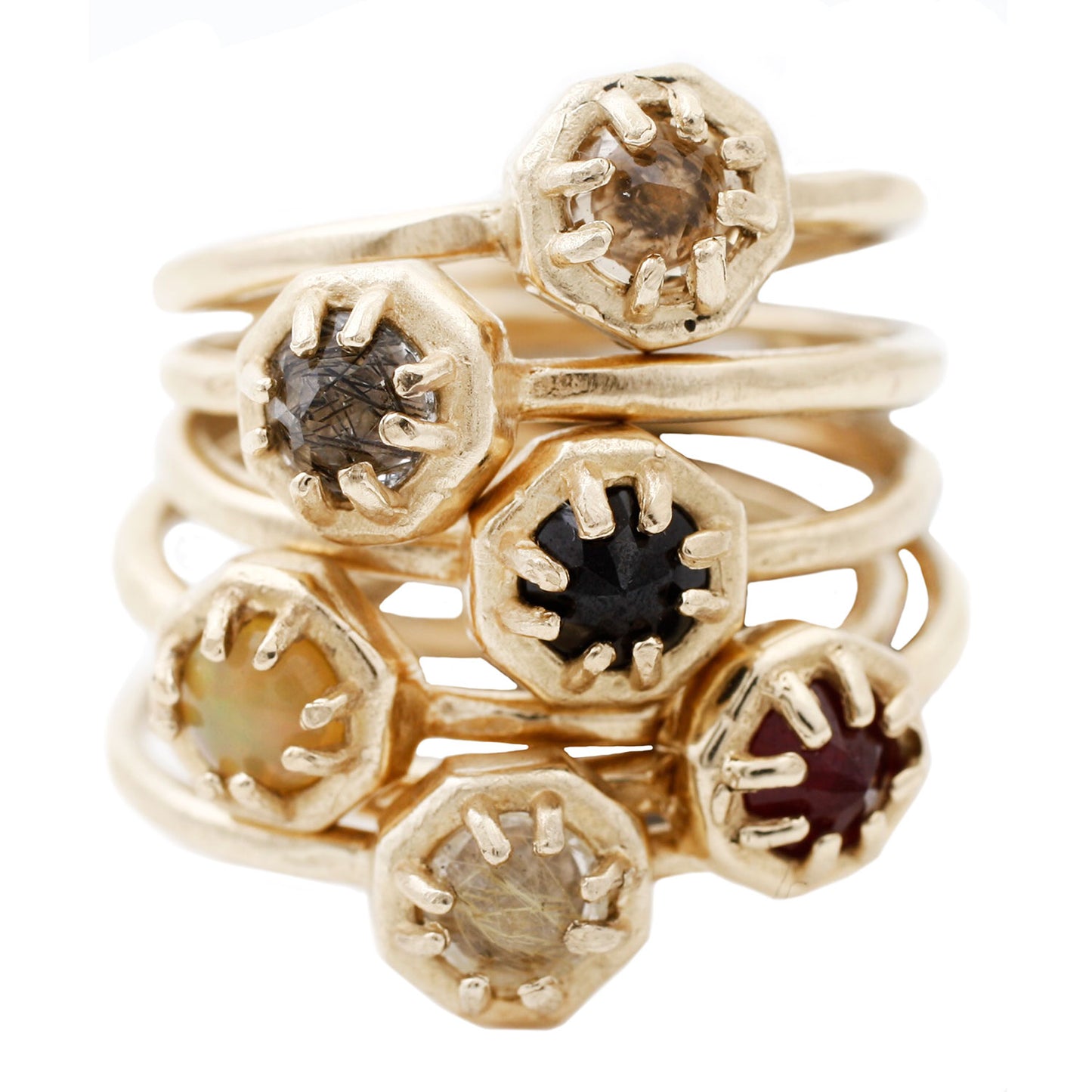 Tiny Champagne Quartz Ring