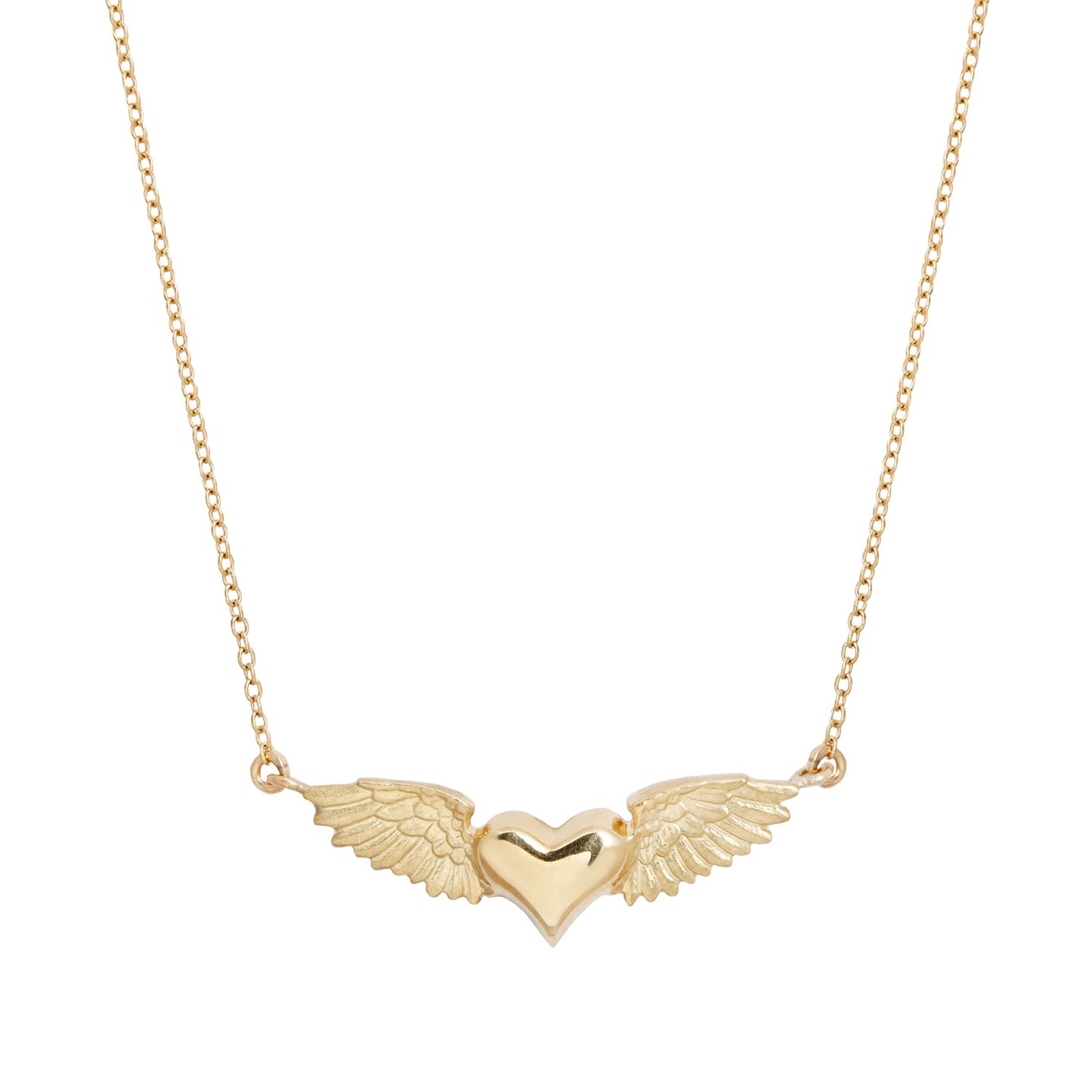 Anthony Lent Gold Flying Heart Necklace