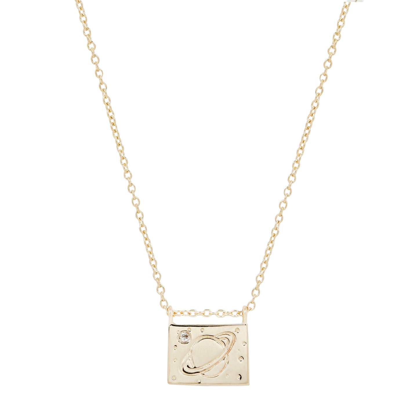 Saturn Postcard Necklace