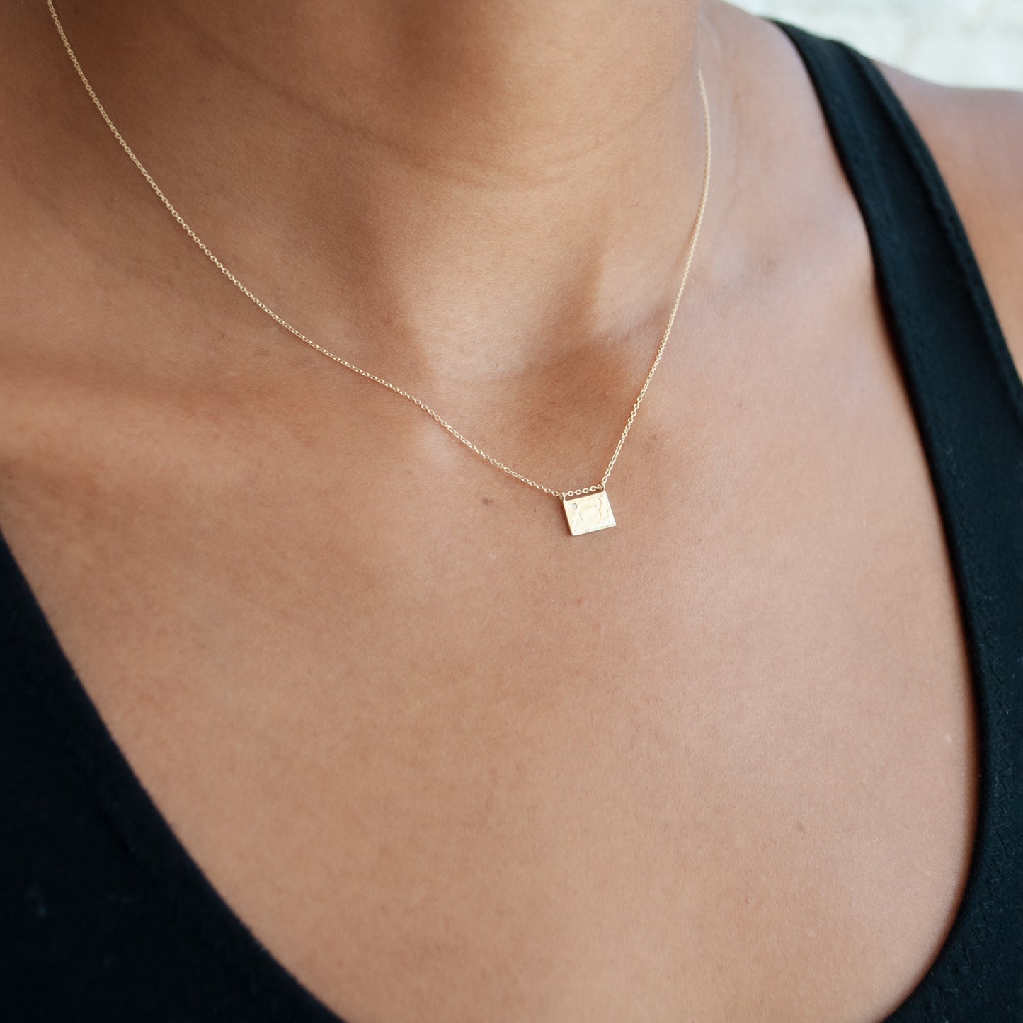 Saturn Postcard Necklace