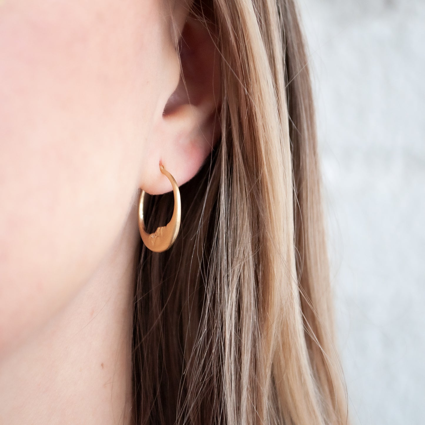 Small Crescent Moon Hoops