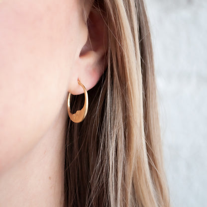 Small Crescent Moon Hoops