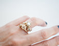 Double Diamond Bloom Ring 7
