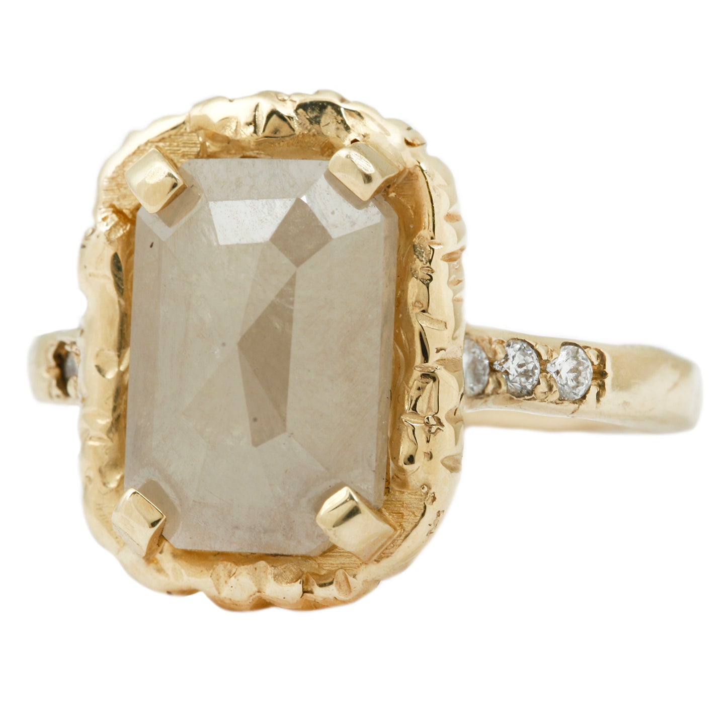 Guardian White Rustic Diamond Ring