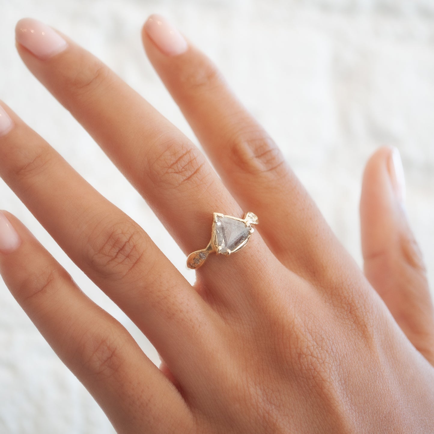 Star Pyramid Rustic Diamond Ring